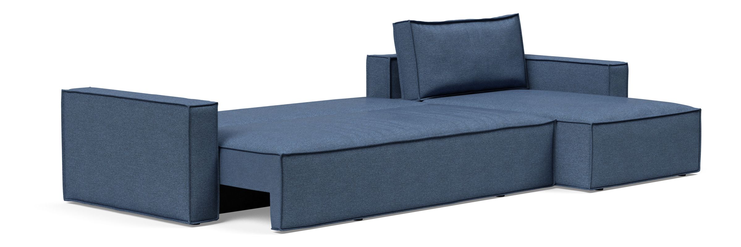Newilla Polyester Fabric/Steel Reversible Storage Sleeper Sectional w/Standart Arm Rests