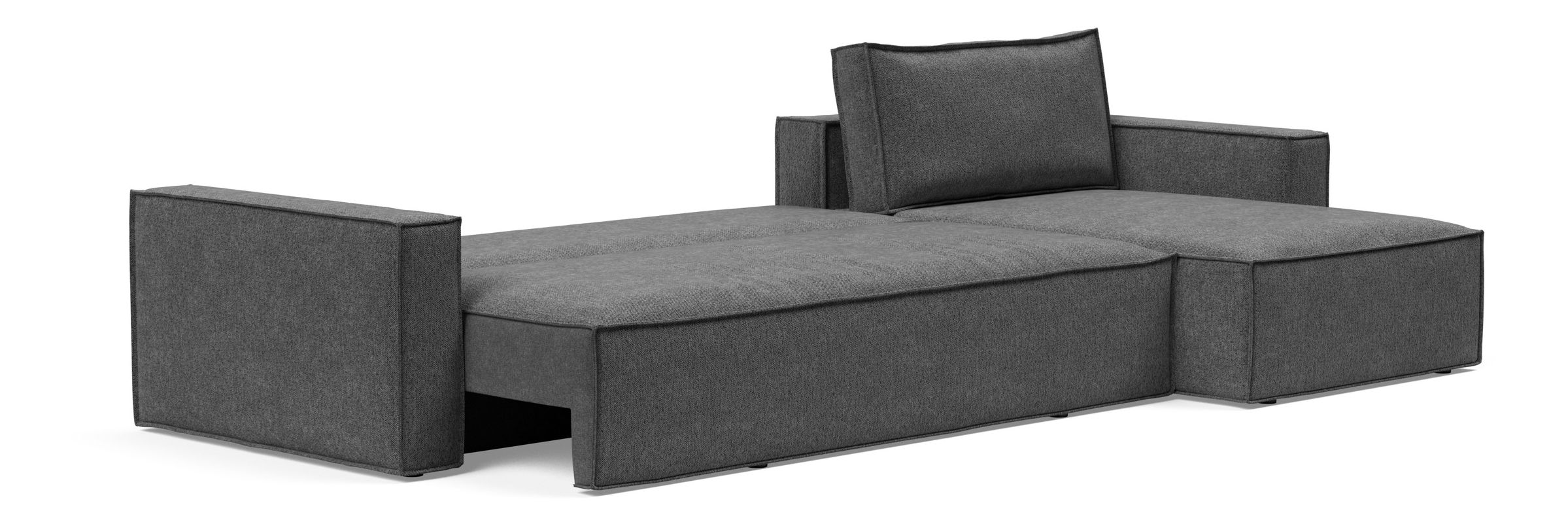 Newilla Polyester Fabric/Steel Reversible Storage Sleeper Sectional w/Standart Arm Rests