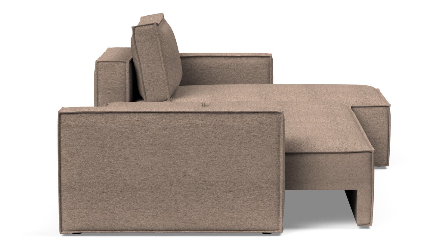 Newilla Polyester Fabric/Steel Reversible Storage Sleeper Sectional w/Standart Arm Rests