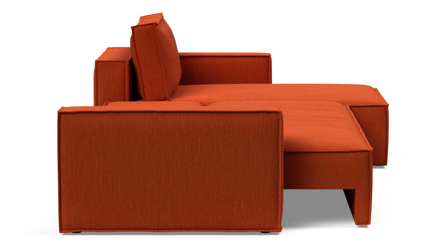 Newilla Polyester Fabric/Steel Reversible Storage Sleeper Sectional w/Standart Arm Rests