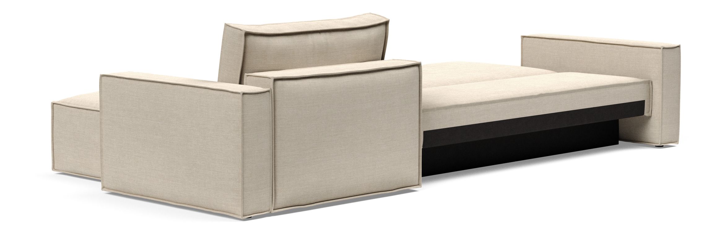 Newilla Polyester Fabric/Steel Reversible Storage Sleeper Sectional w/Standart Arm Rests