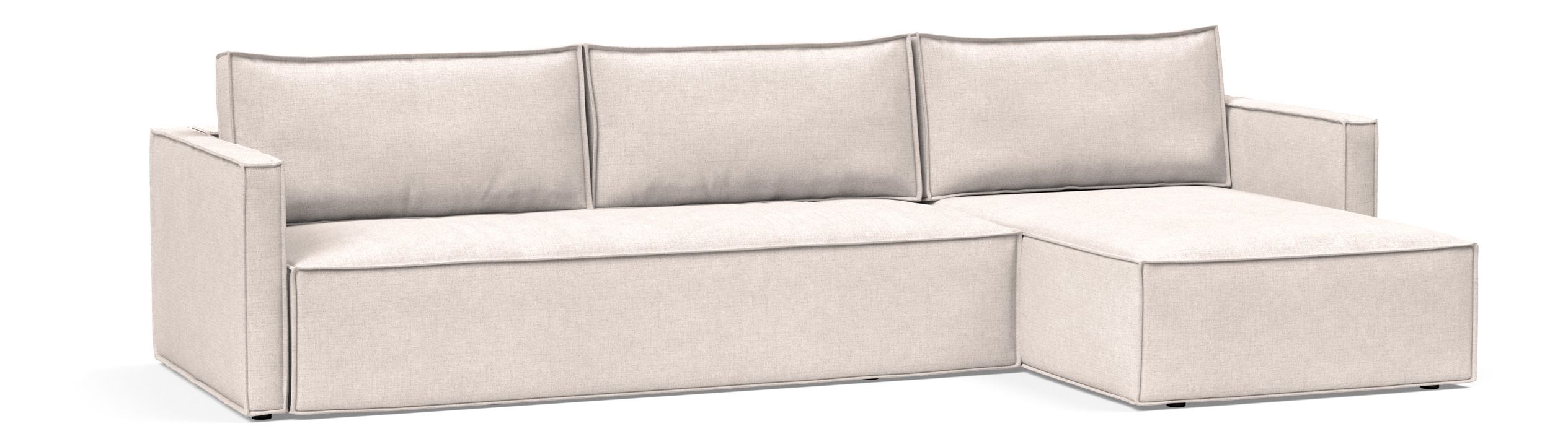 Newilla Polyester Fabric/Steel Reversible Storage Sleeper Sectional w/Slim Arm Rests