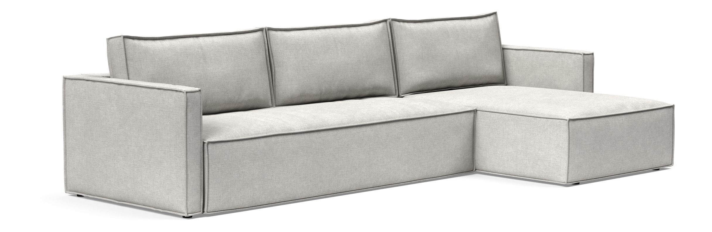 Newilla Polyester Fabric/Steel Reversible Storage Sleeper Sectional w/Slim Arm Rests