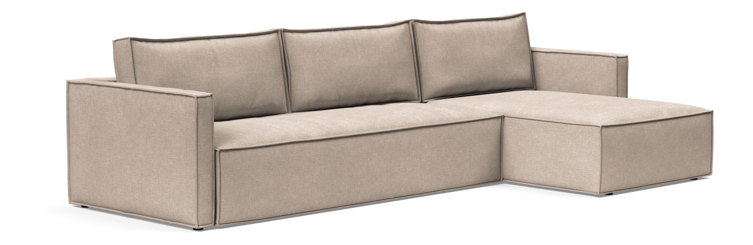 Newilla Polyester Fabric/Steel Reversible Storage Sleeper Sectional w/Slim Arm Rests