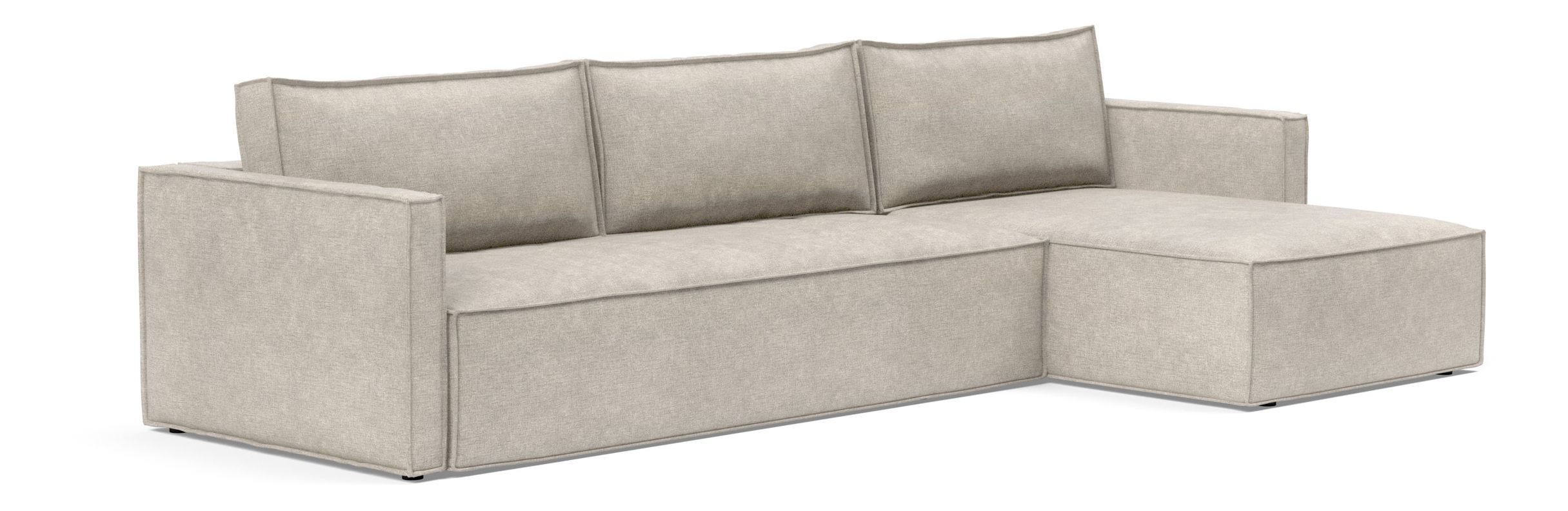 Newilla Polyester Fabric/Steel Reversible Storage Sleeper Sectional w/Slim Arm Rests