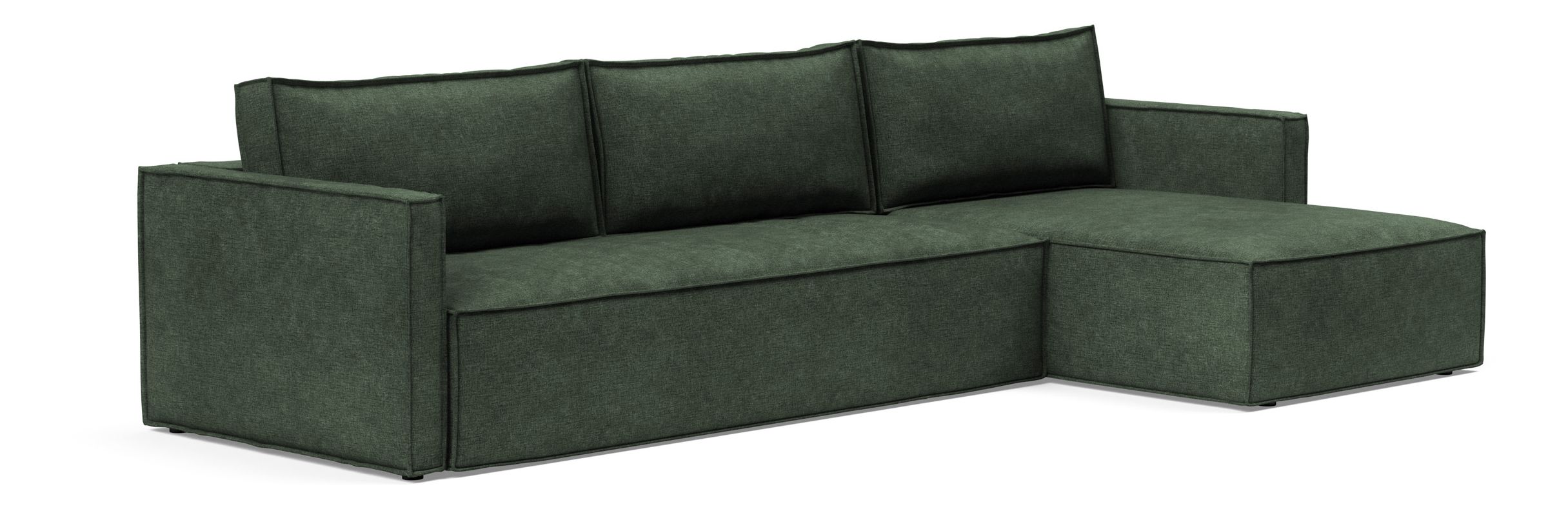 Newilla Polyester Fabric/Steel Reversible Storage Sleeper Sectional w/Slim Arm Rests