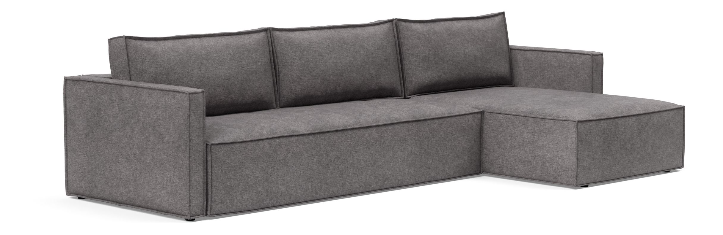 Newilla Polyester Fabric/Steel Reversible Storage Sleeper Sectional w/Slim Arm Rests