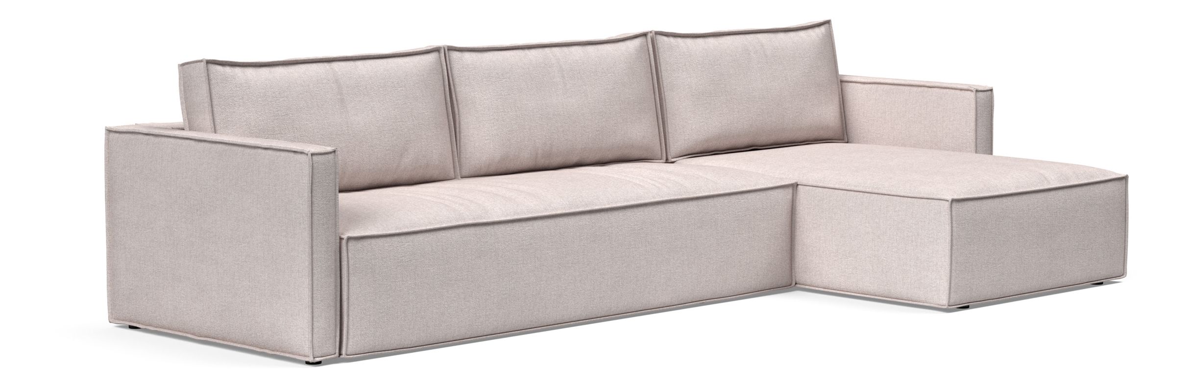 Newilla Polyester Fabric/Steel Reversible Storage Sleeper Sectional w/Slim Arm Rests