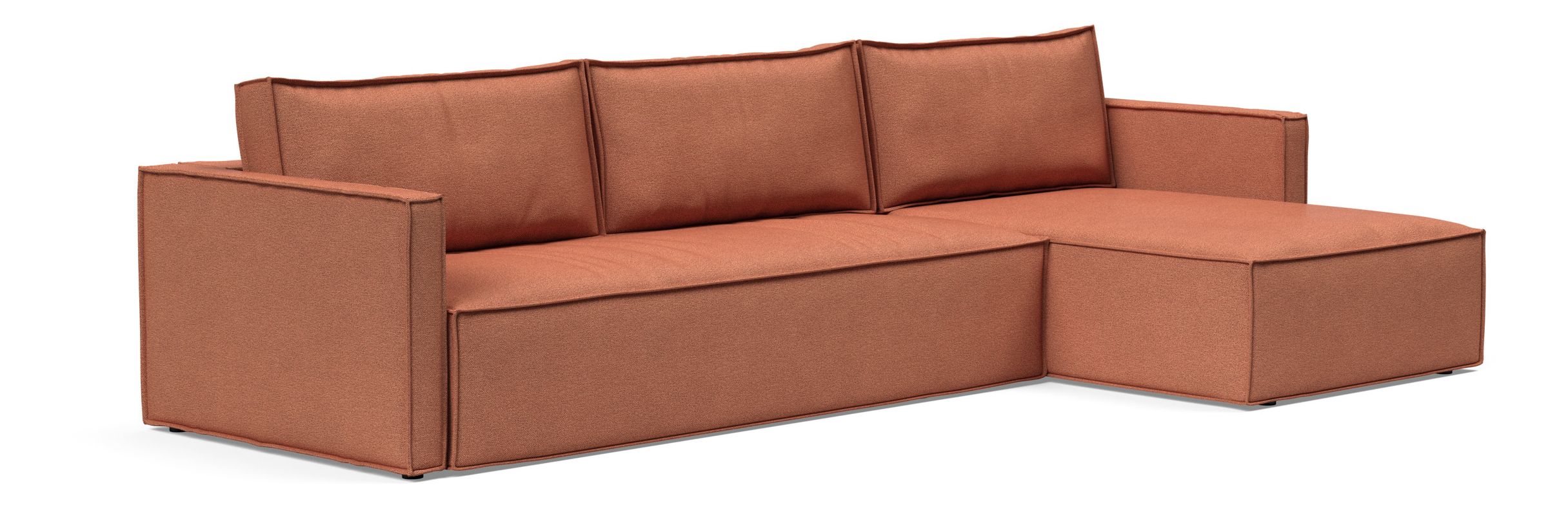 Newilla Polyester Fabric/Steel Reversible Storage Sleeper Sectional w/Slim Arm Rests