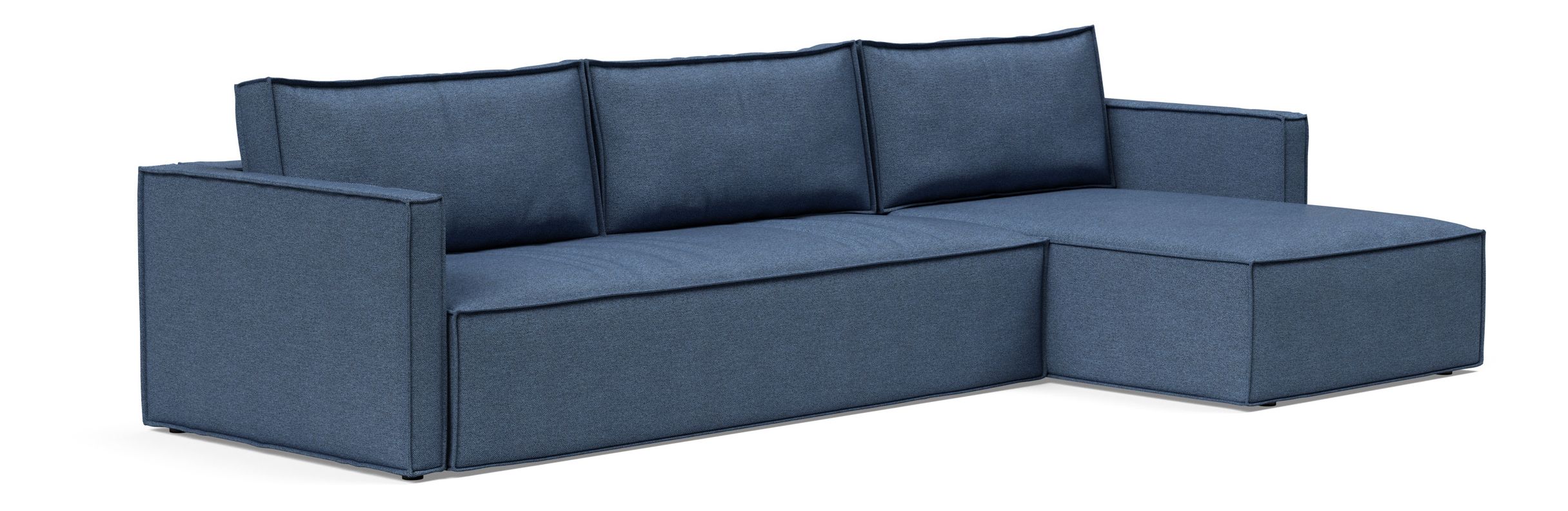 Newilla Polyester Fabric/Steel Reversible Storage Sleeper Sectional w/Slim Arm Rests
