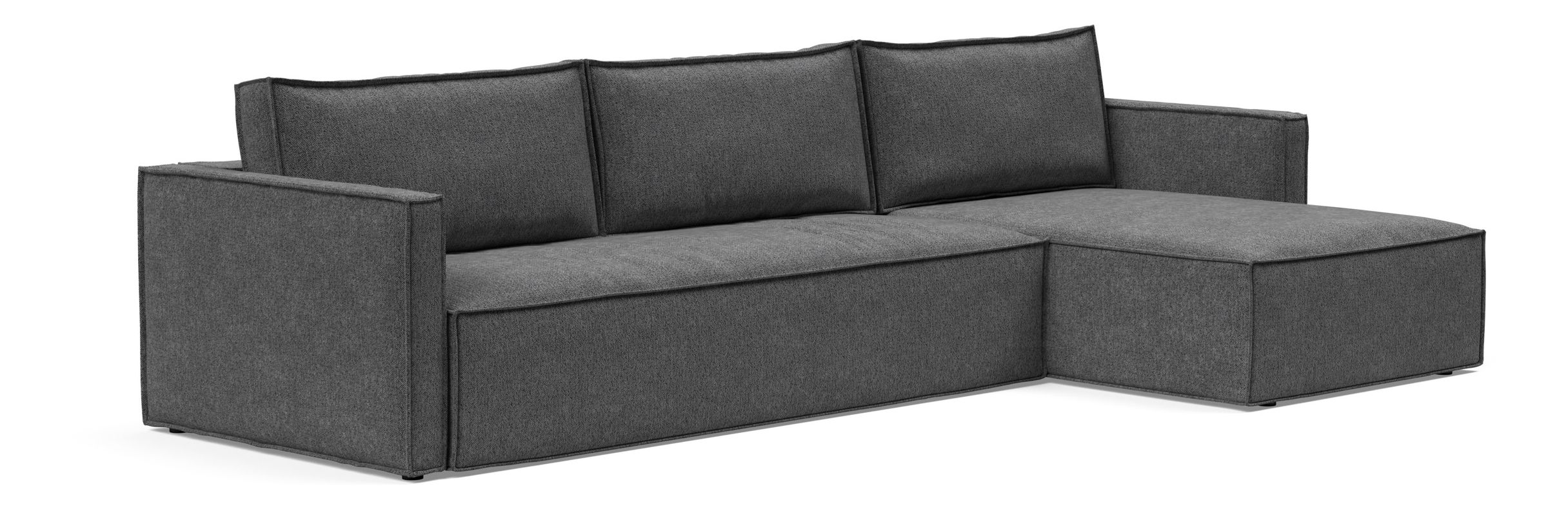 Newilla Polyester Fabric/Steel Reversible Storage Sleeper Sectional w/Slim Arm Rests