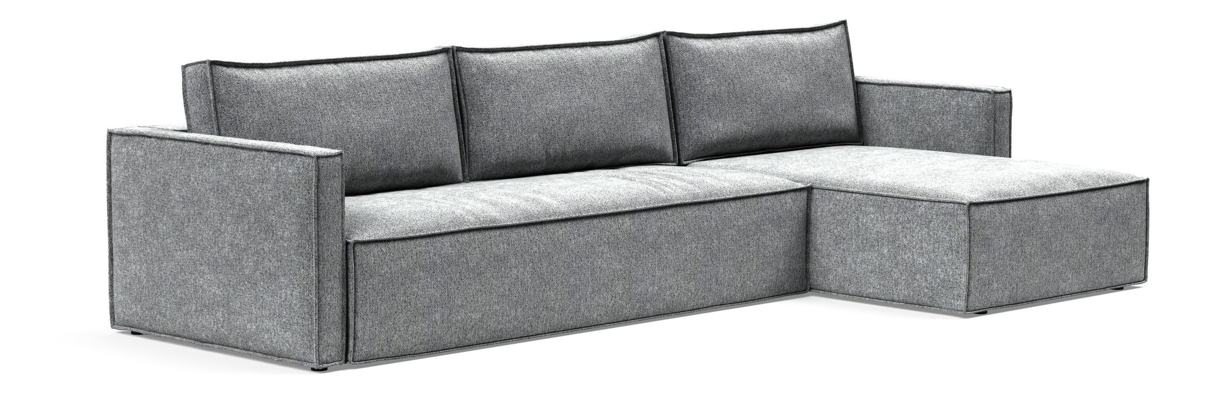 Newilla Polyester Fabric/Steel Reversible Storage Sleeper Sectional w/Slim Arm Rests