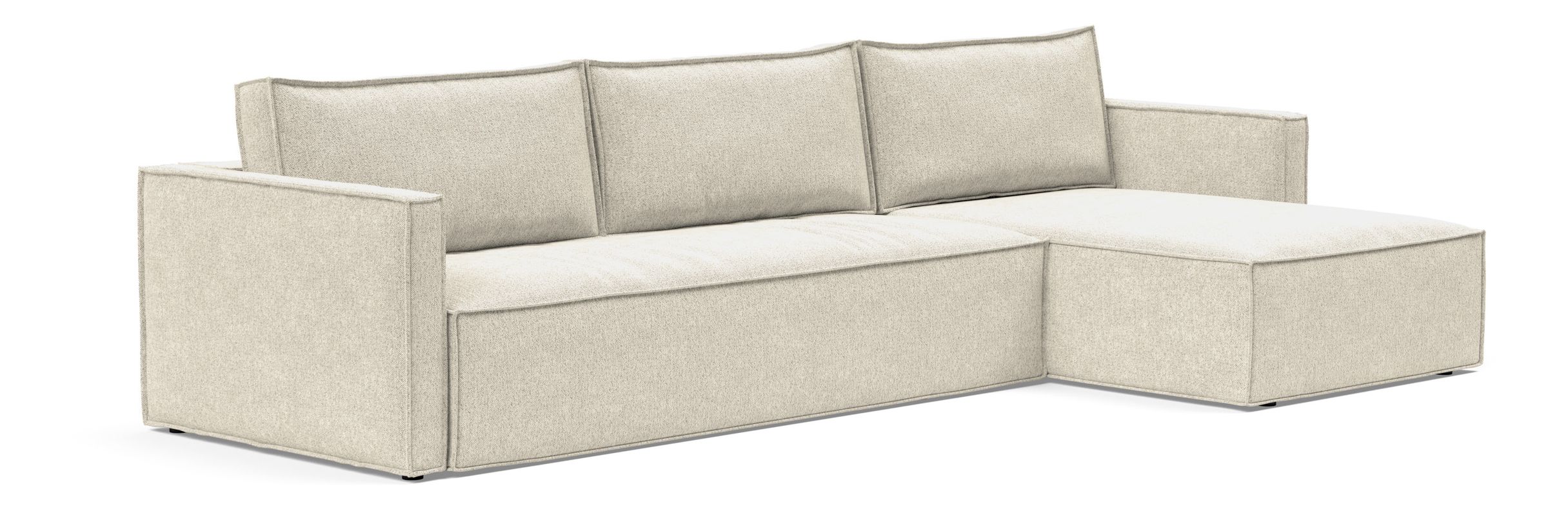 Newilla Polyester Fabric/Steel Reversible Storage Sleeper Sectional w/Slim Arm Rests
