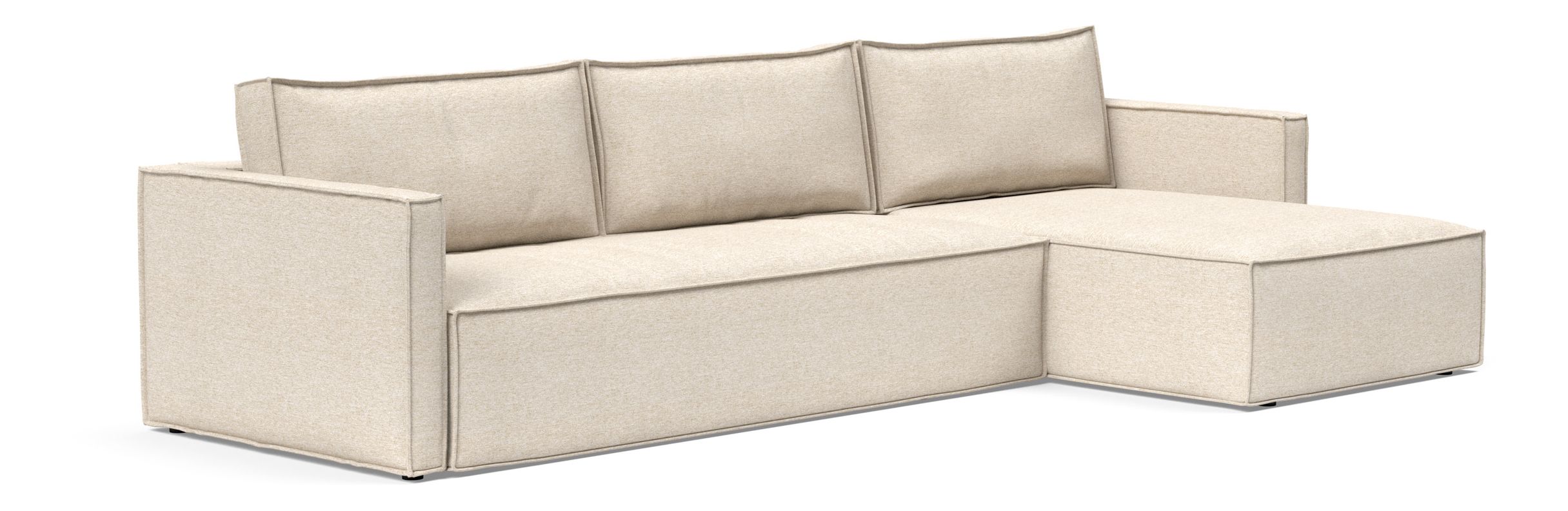 Newilla Polyester Fabric/Steel Reversible Storage Sleeper Sectional w/Slim Arm Rests