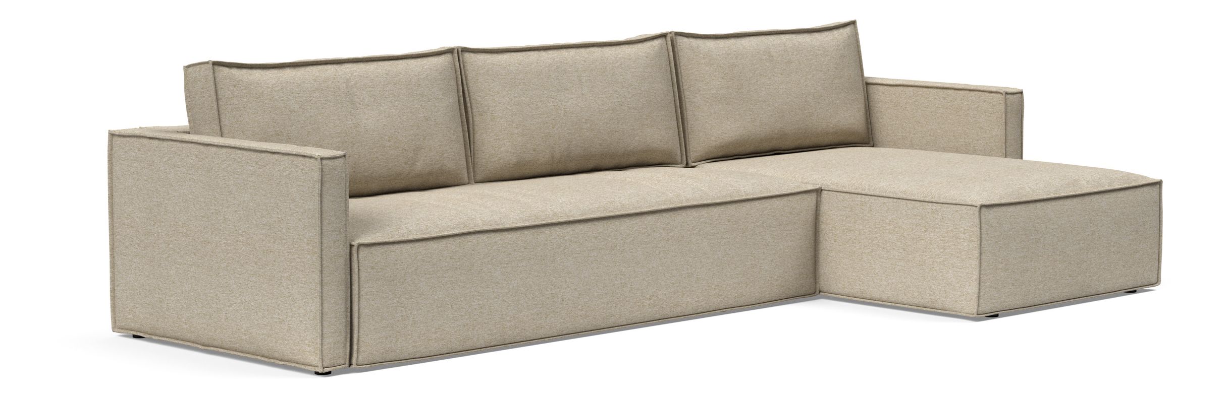 Newilla Polyester Fabric/Steel Reversible Storage Sleeper Sectional w/Slim Arm Rests