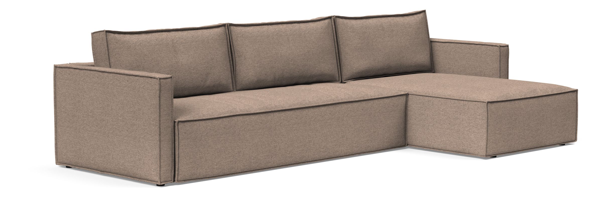 Newilla Polyester Fabric/Steel Reversible Storage Sleeper Sectional w/Slim Arm Rests
