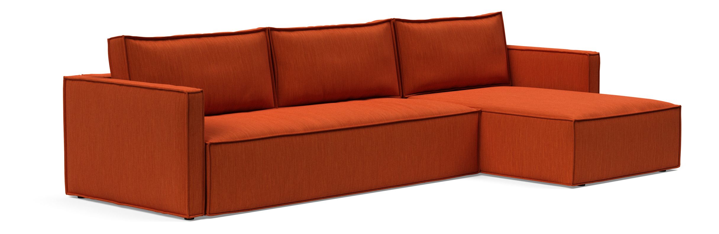 Newilla Polyester Fabric/Steel Reversible Storage Sleeper Sectional w/Slim Arm Rests