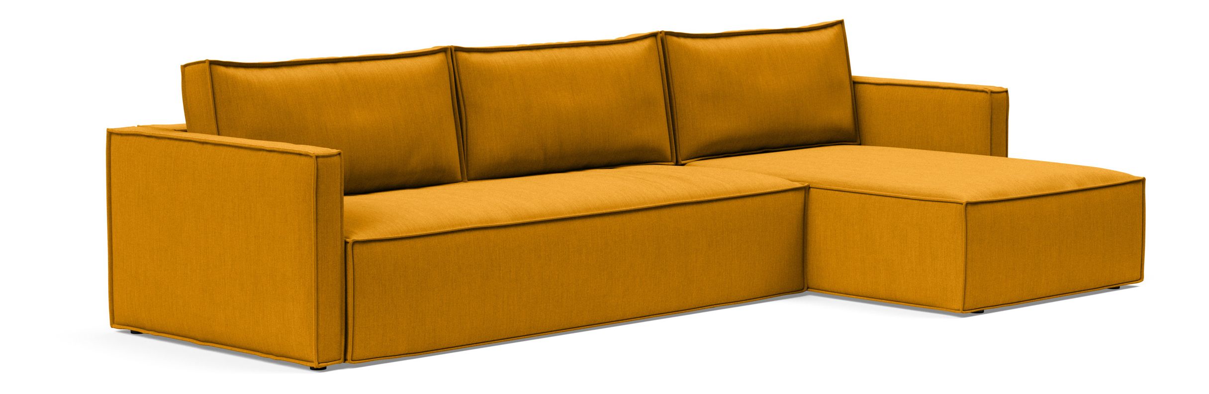 Newilla Polyester Fabric/Steel Reversible Storage Sleeper Sectional w/Slim Arm Rests
