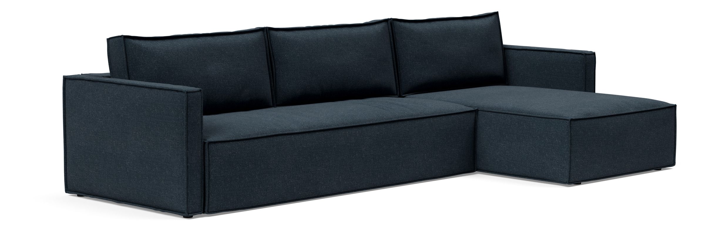 Newilla Polyester Fabric/Steel Reversible Storage Sleeper Sectional w/Slim Arm Rests