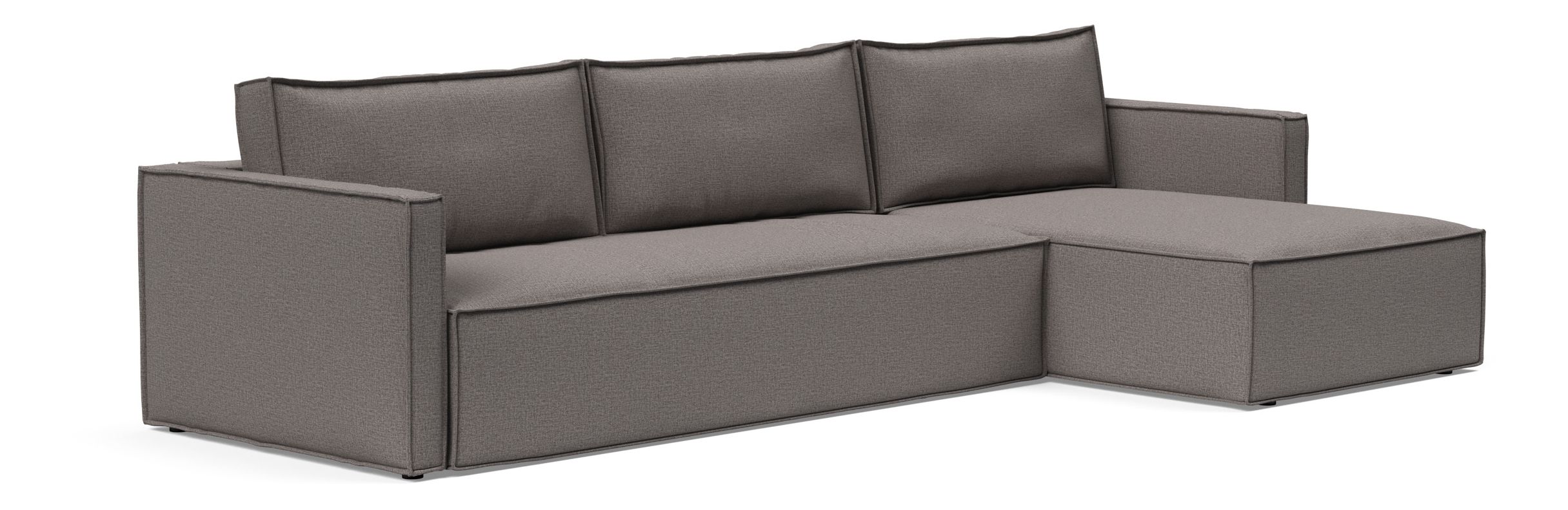 Newilla Polyester Fabric/Steel Reversible Storage Sleeper Sectional w/Slim Arm Rests