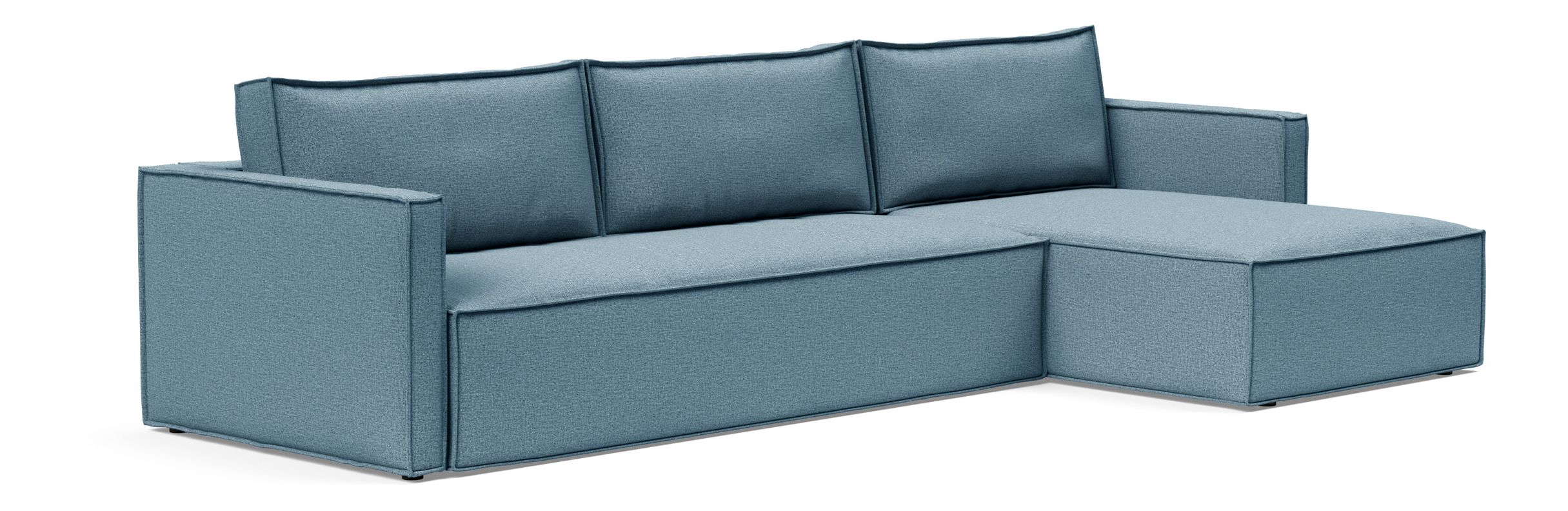 Newilla Polyester Fabric/Steel Reversible Storage Sleeper Sectional w/Slim Arm Rests