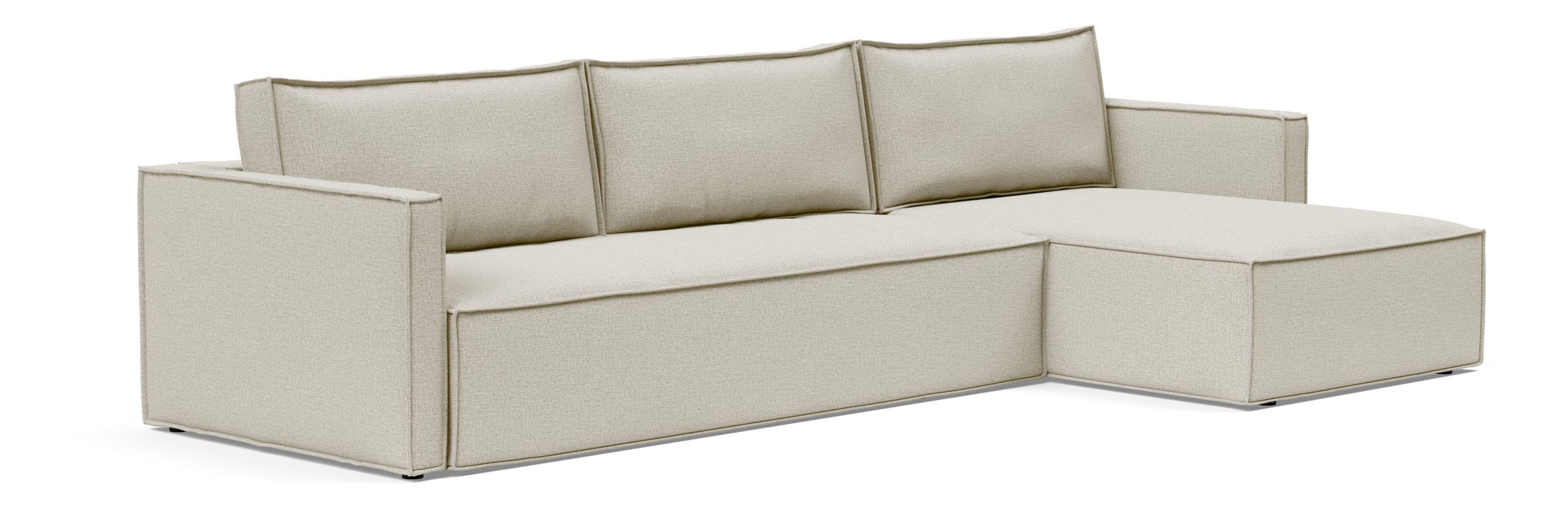 Newilla Polyester Fabric/Steel Reversible Storage Sleeper Sectional w/Slim Arm Rests