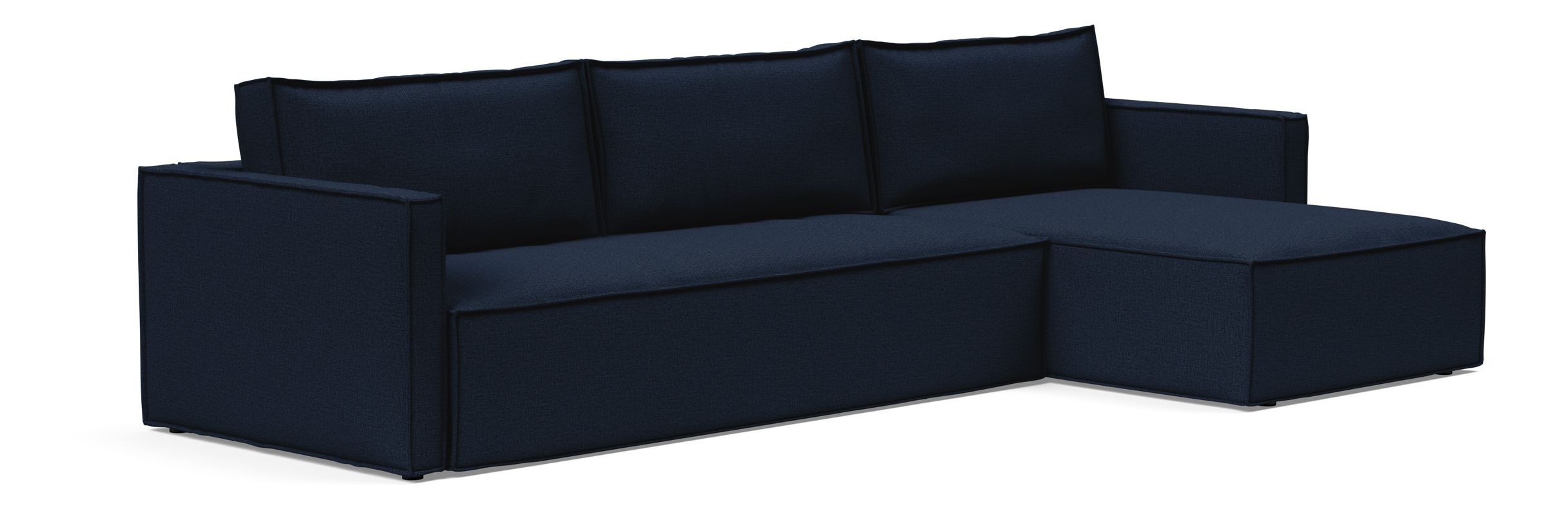 Newilla Polyester Fabric/Steel Reversible Storage Sleeper Sectional w/Slim Arm Rests