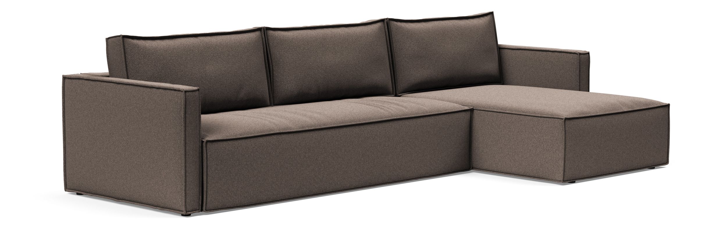 Newilla Polyester Fabric/Steel Reversible Storage Sleeper Sectional w/Slim Arm Rests