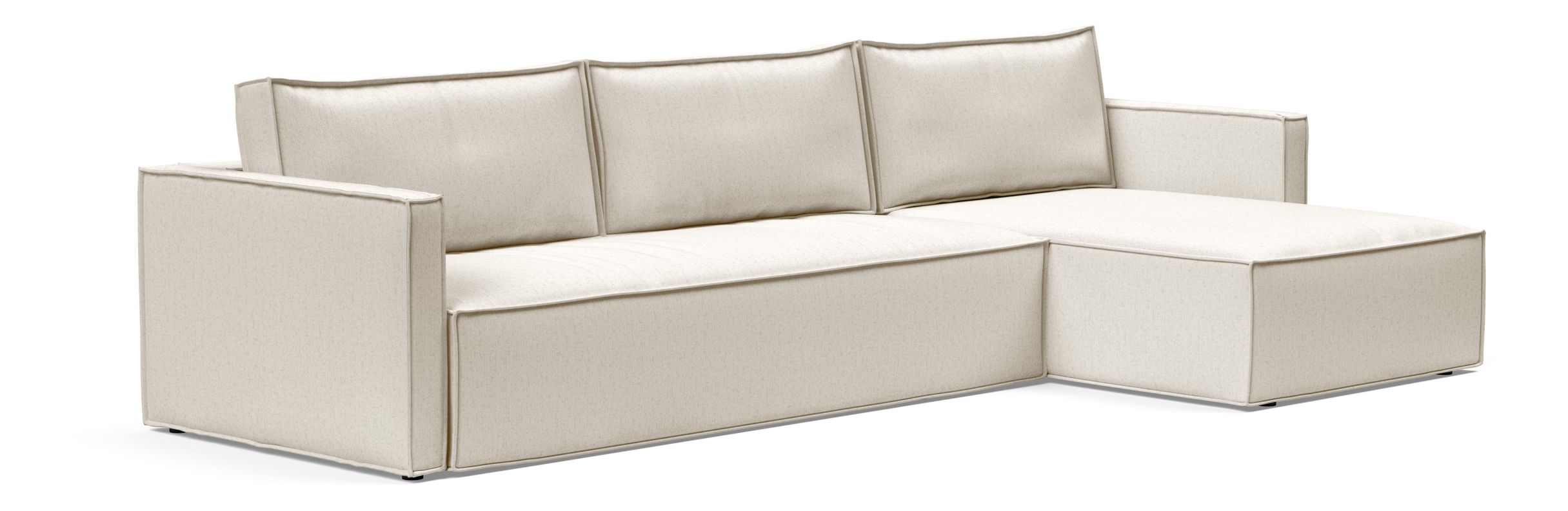 Newilla Polyester Fabric/Steel Reversible Storage Sleeper Sectional w/Slim Arm Rests