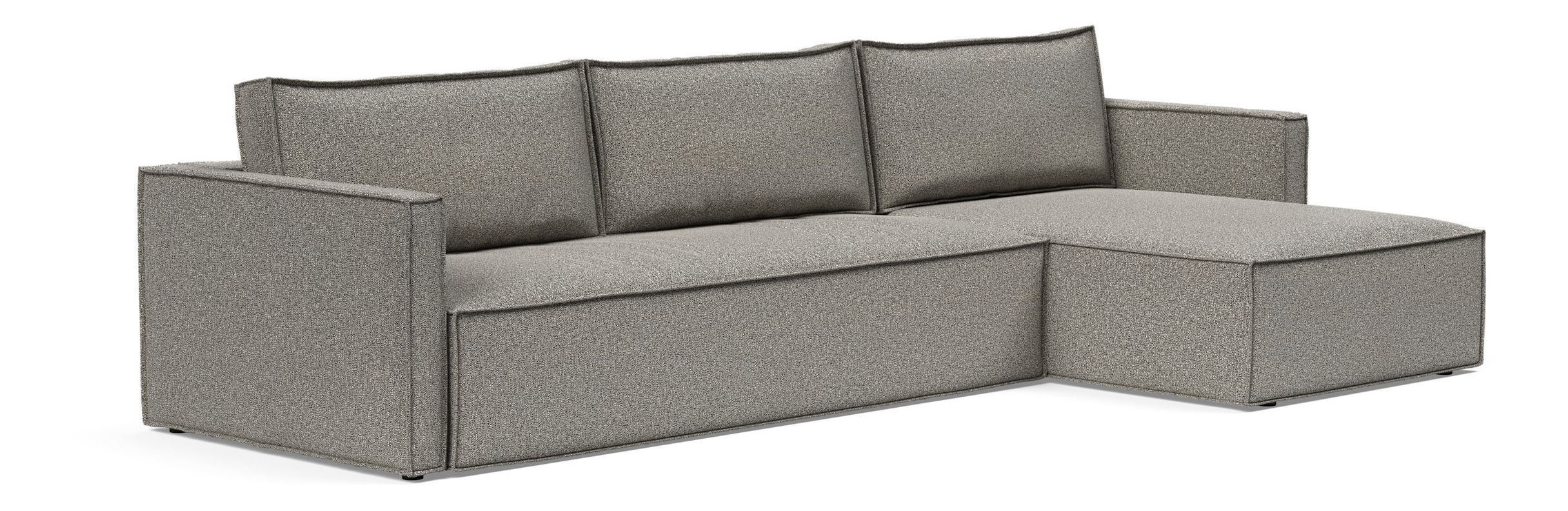 Newilla Polyester Fabric/Steel Reversible Storage Sleeper Sectional w/Slim Arm Rests