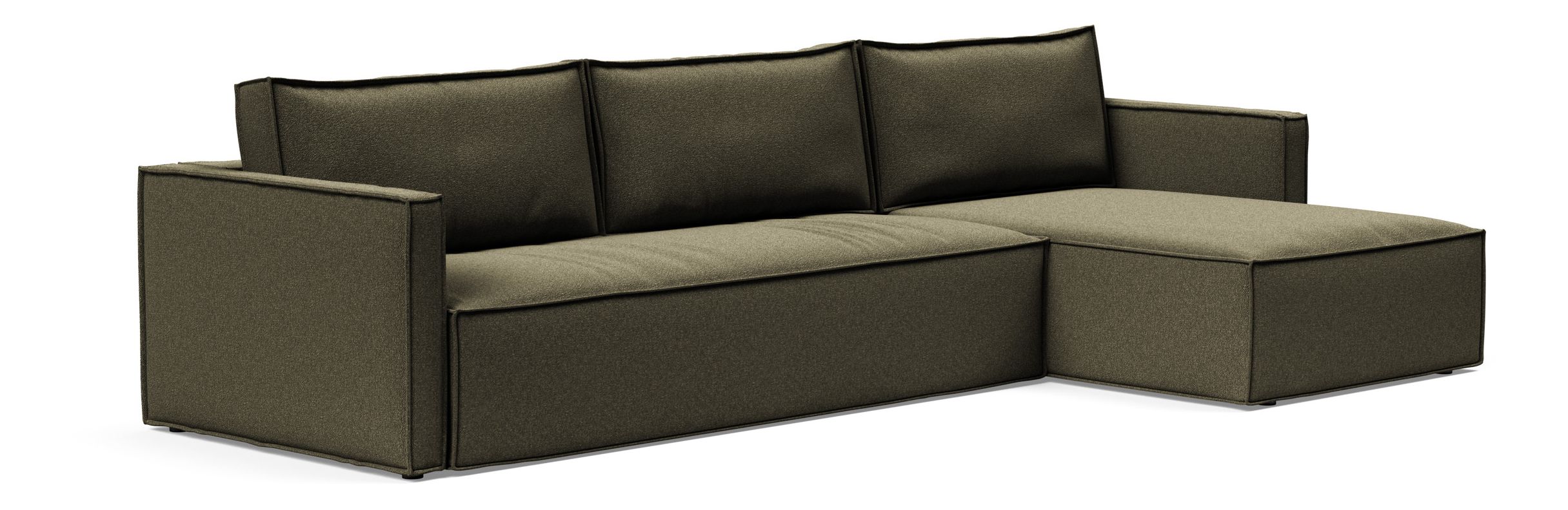 Newilla Polyester Fabric/Steel Reversible Storage Sleeper Sectional w/Slim Arm Rests