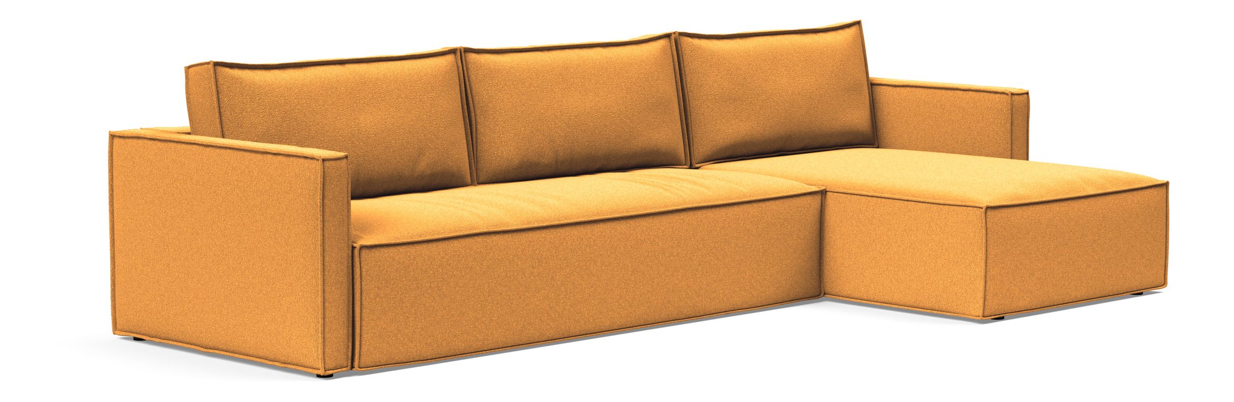 Newilla Polyester Fabric/Steel Reversible Storage Sleeper Sectional w/Slim Arm Rests