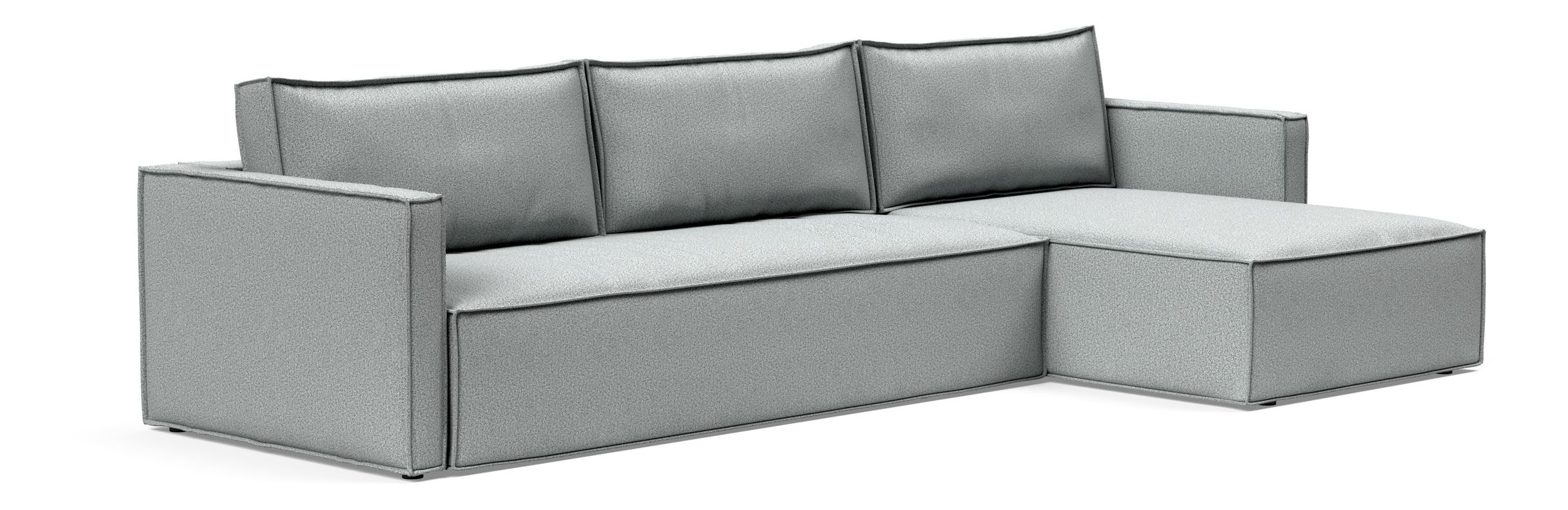 Newilla Polyester Fabric/Steel Reversible Storage Sleeper Sectional w/Slim Arm Rests