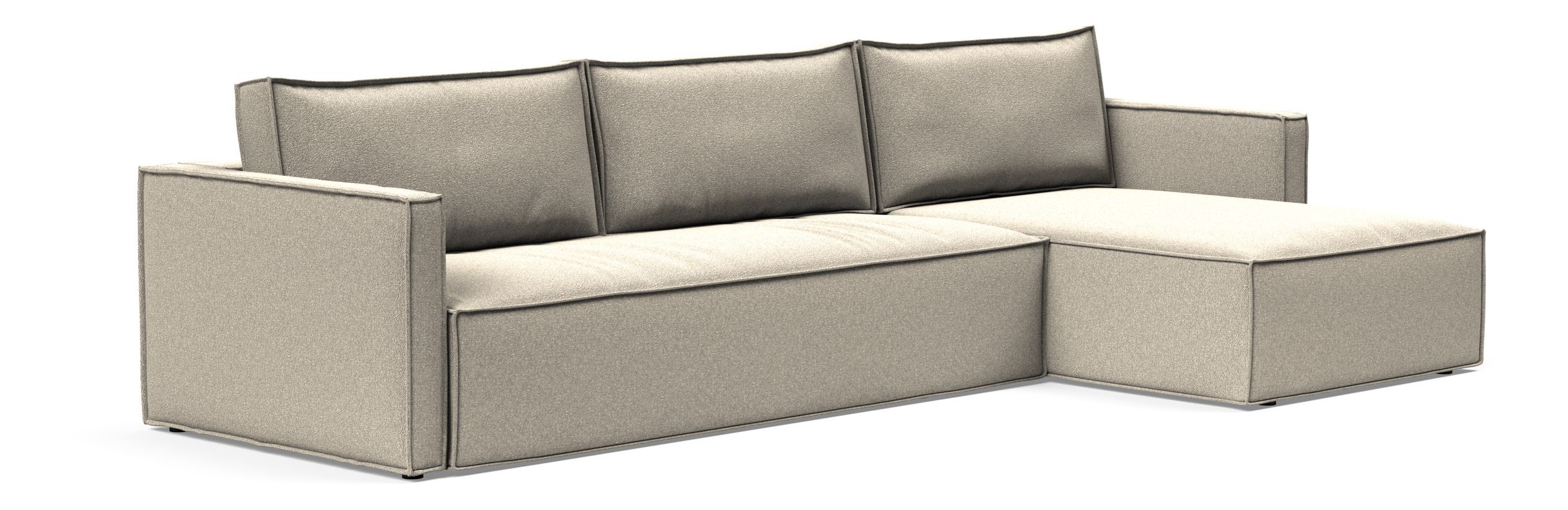 Newilla Polyester Fabric/Steel Reversible Storage Sleeper Sectional w/Slim Arm Rests