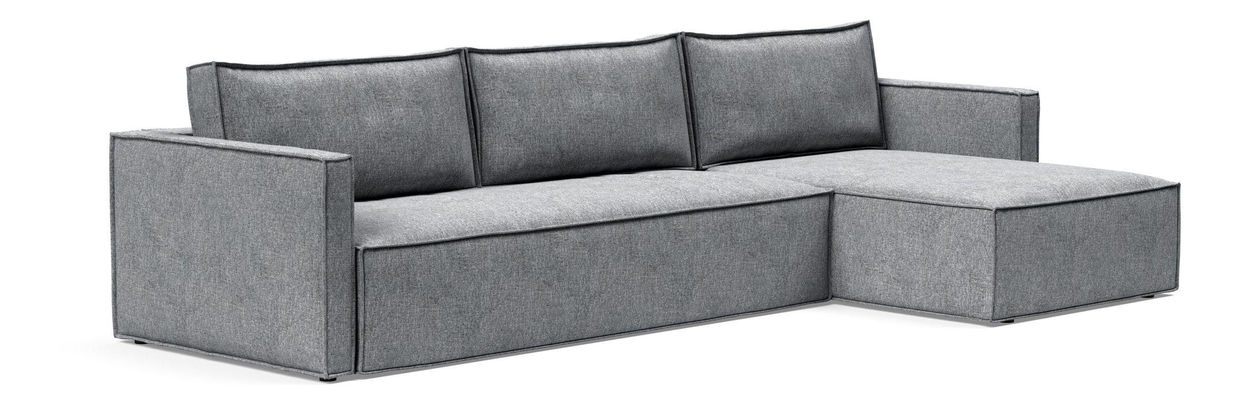 Newilla Polyester Fabric/Steel Reversible Storage Sleeper Sectional w/Slim Arm Rests