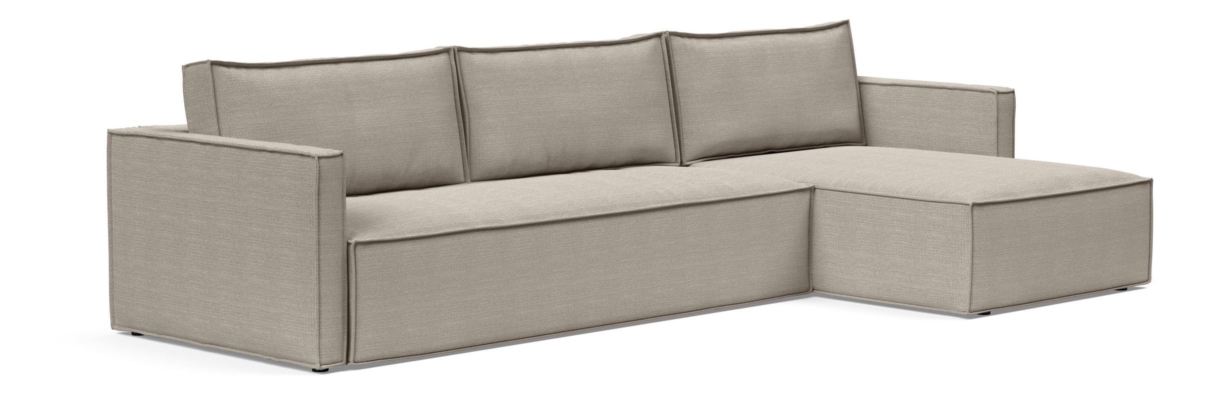 Newilla Polyester Fabric/Steel Reversible Storage Sleeper Sectional w/Slim Arm Rests