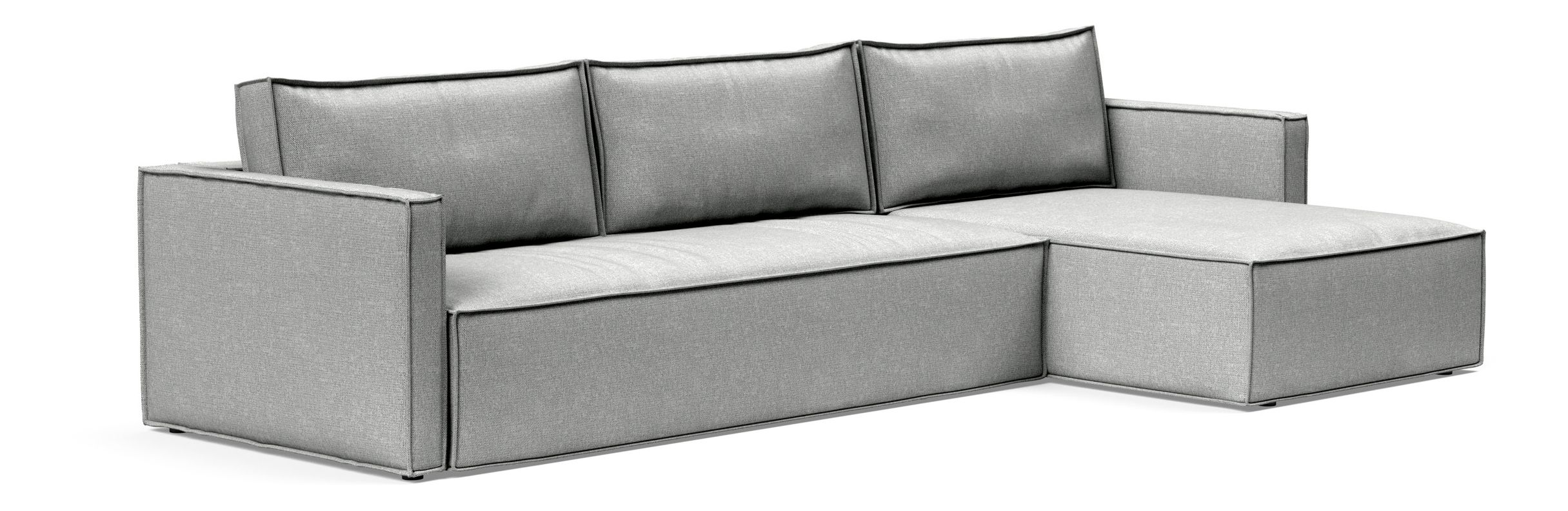 Newilla Polyester Fabric/Steel Reversible Storage Sleeper Sectional w/Slim Arm Rests