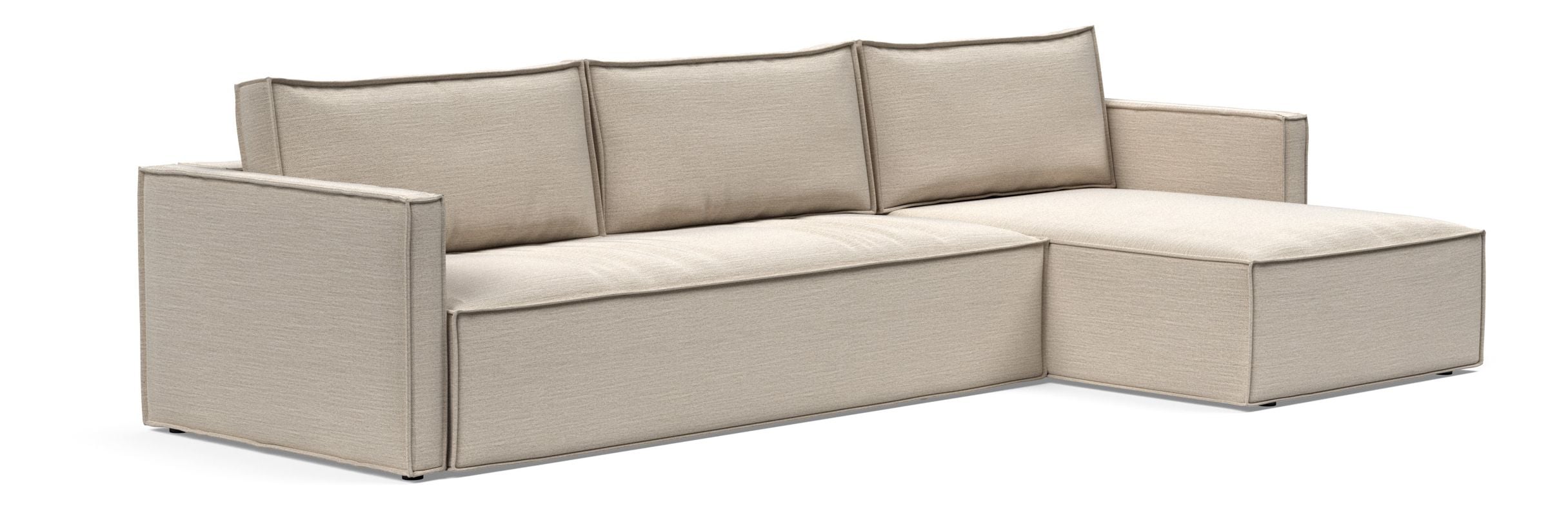 Newilla Polyester Fabric/Steel Reversible Storage Sleeper Sectional w/Slim Arm Rests