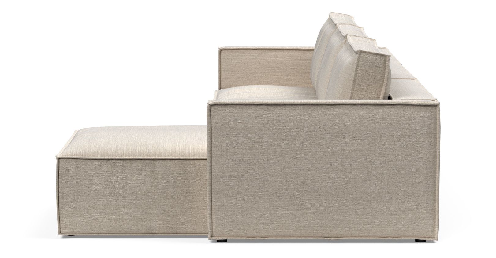 Newilla Polyester Fabric/Steel Reversible Storage Sleeper Sectional w/Slim Arm Rests