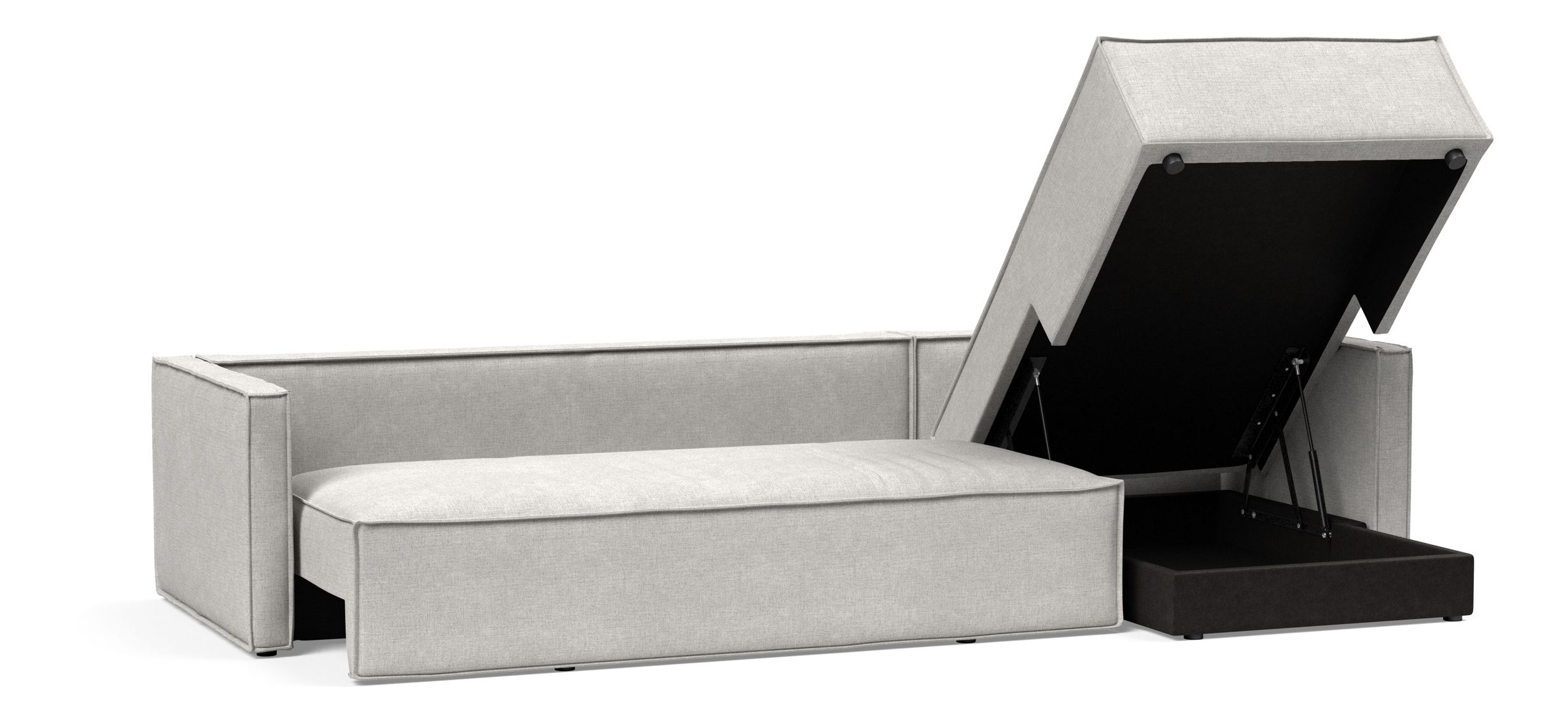 Newilla Reversible Storage Sleeper Sectional w/ Slim Arm Rests