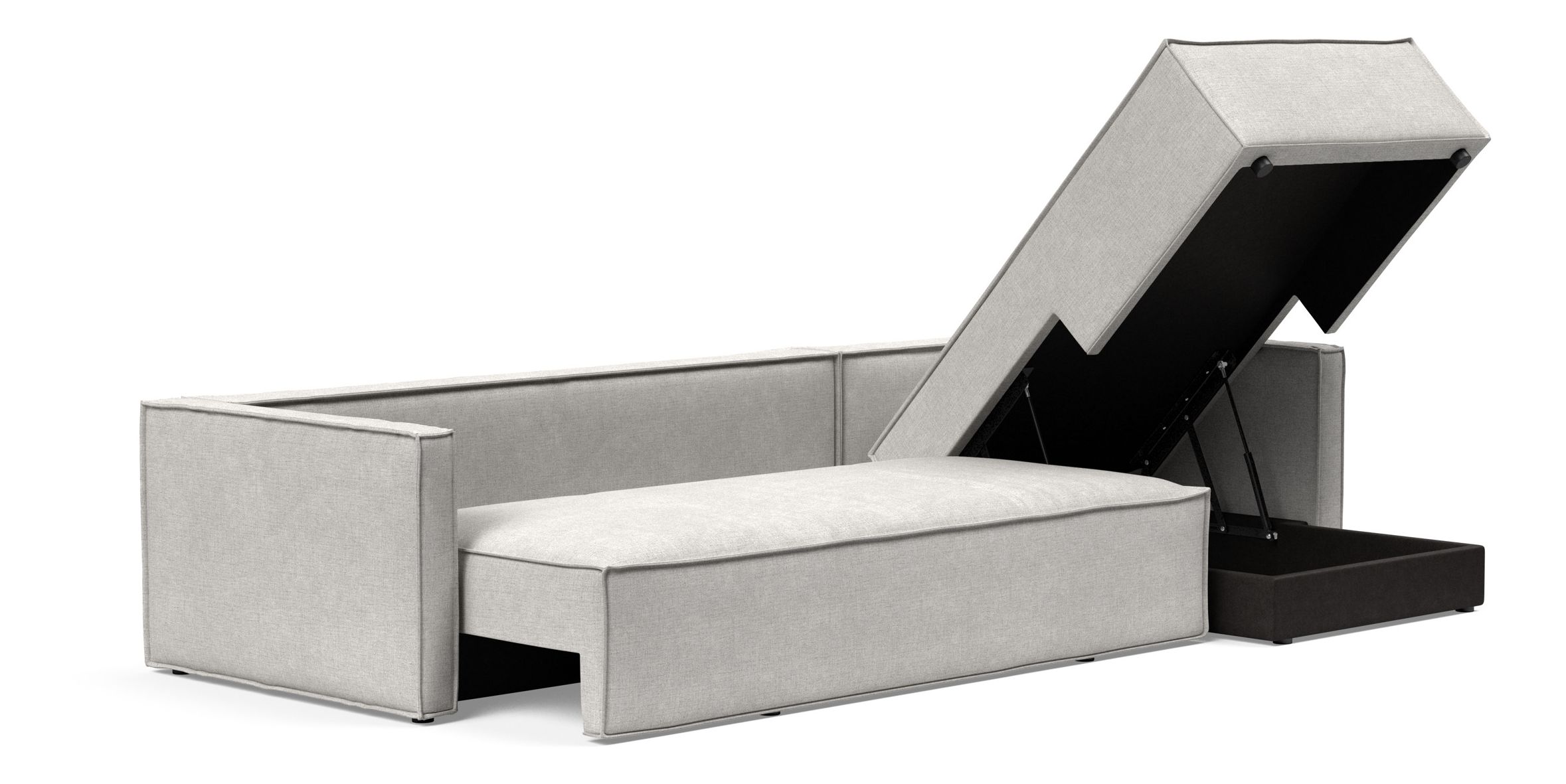 Newilla Reversible Storage Sleeper Sectional w/ Slim Arm Rests