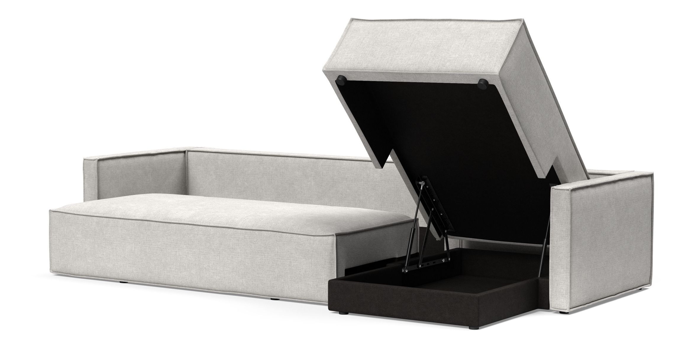 Newilla Reversible Storage Sleeper Sectional w/ Slim Arm Rests