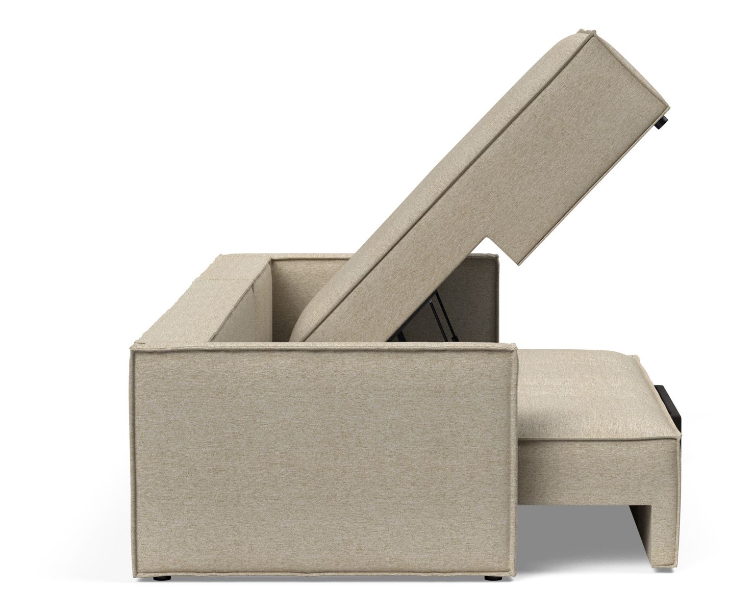 Newilla Polyester Fabric/Steel Reversible Storage Sleeper Sectional w/Slim Arm Rests