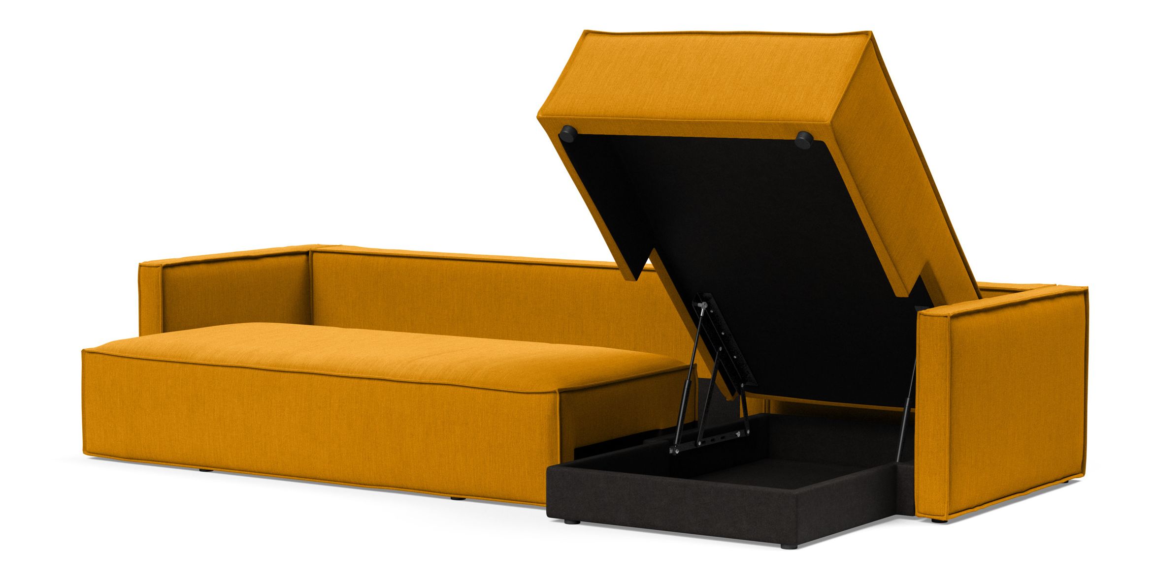 Newilla Reversible Storage Sleeper Sectional w/ Slim Arm Rests