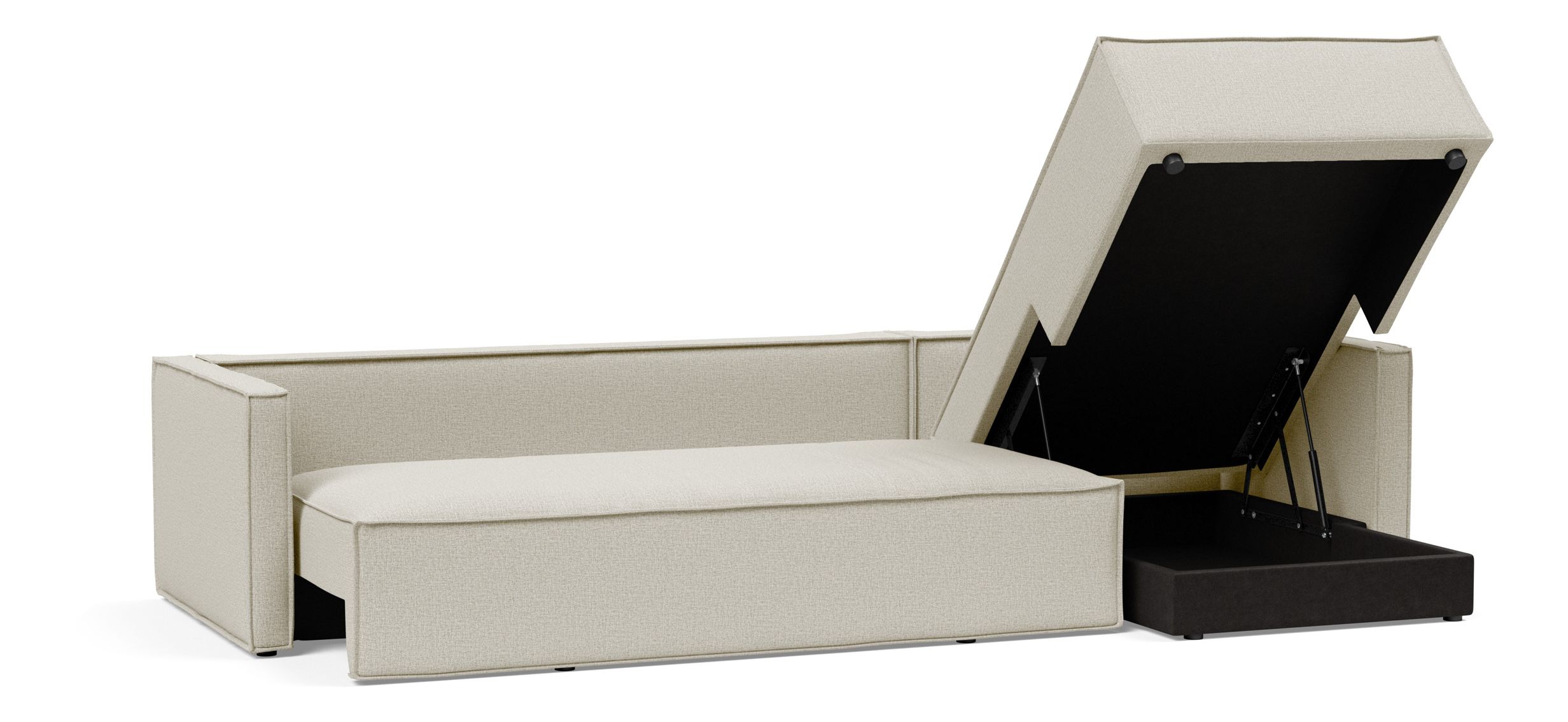 Newilla Reversible Storage Sleeper Sectional w/ Slim Arm Rests
