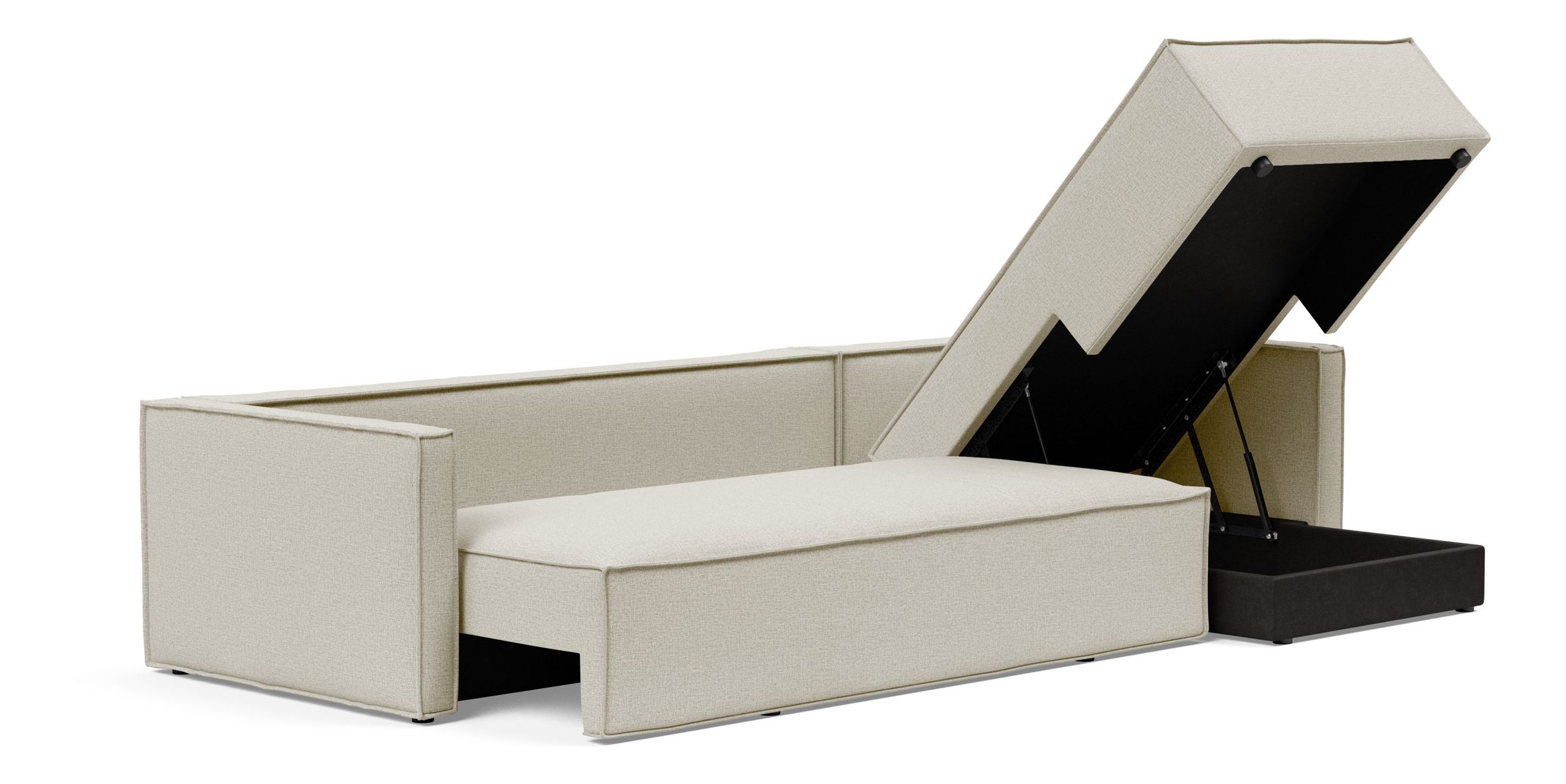 Newilla Reversible Storage Sleeper Sectional w/ Slim Arm Rests
