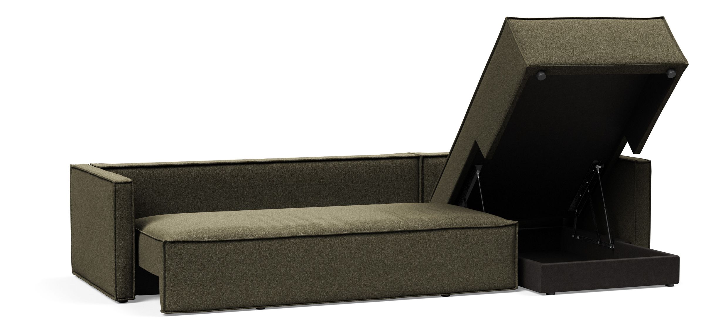 Newilla Reversible Storage Sleeper Sectional w/ Slim Arm Rests