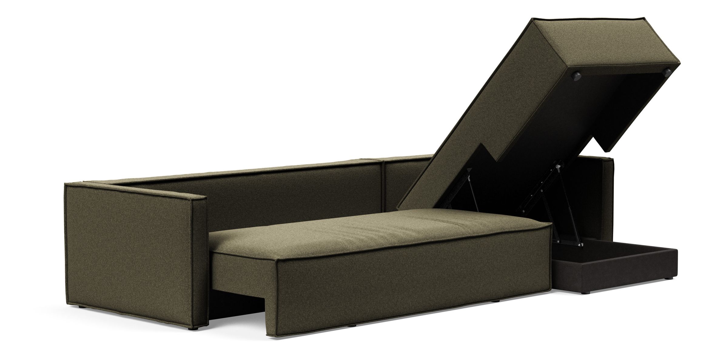 Newilla Reversible Storage Sleeper Sectional w/ Slim Arm Rests