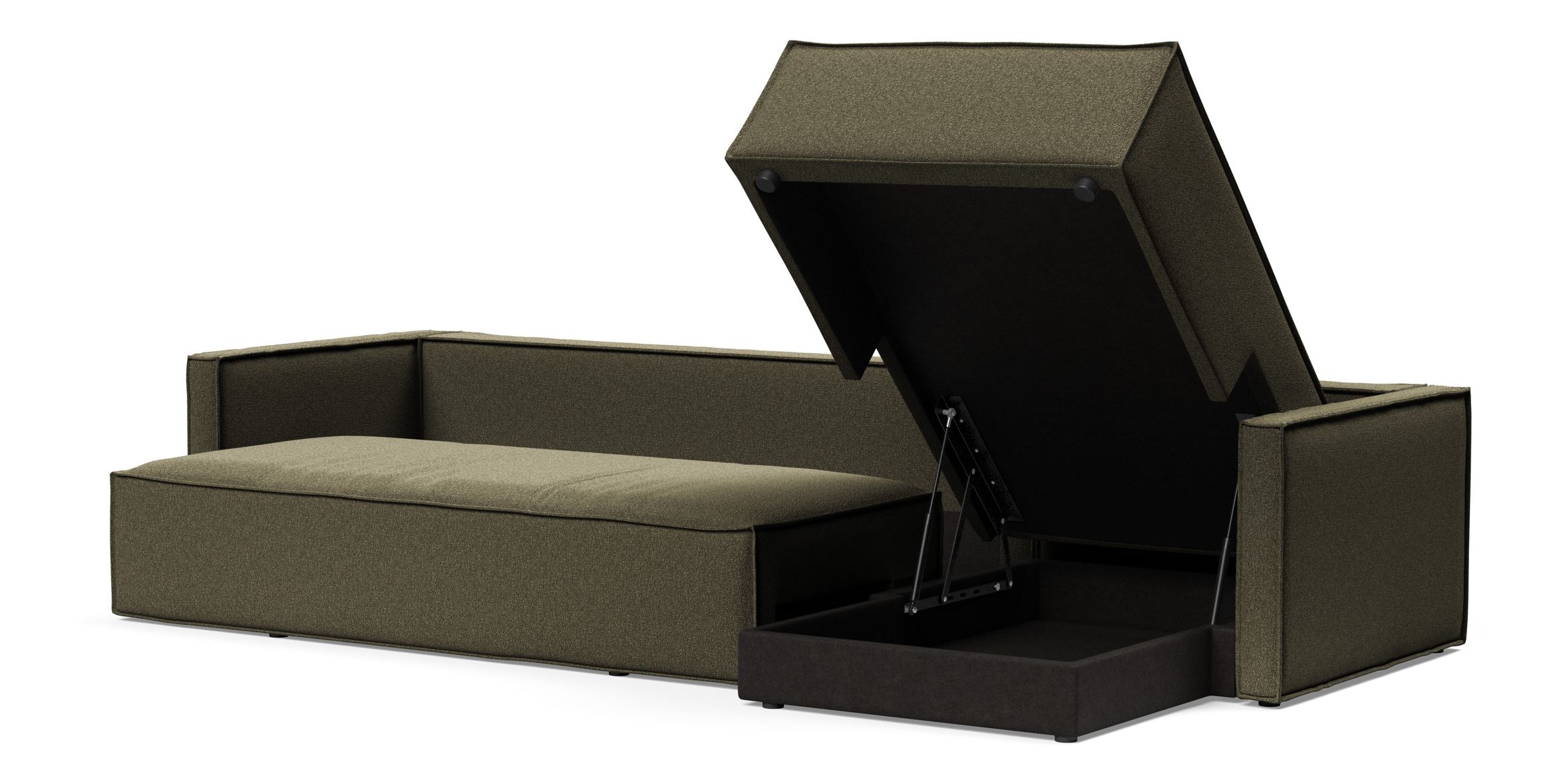 Newilla Reversible Storage Sleeper Sectional w/ Slim Arm Rests