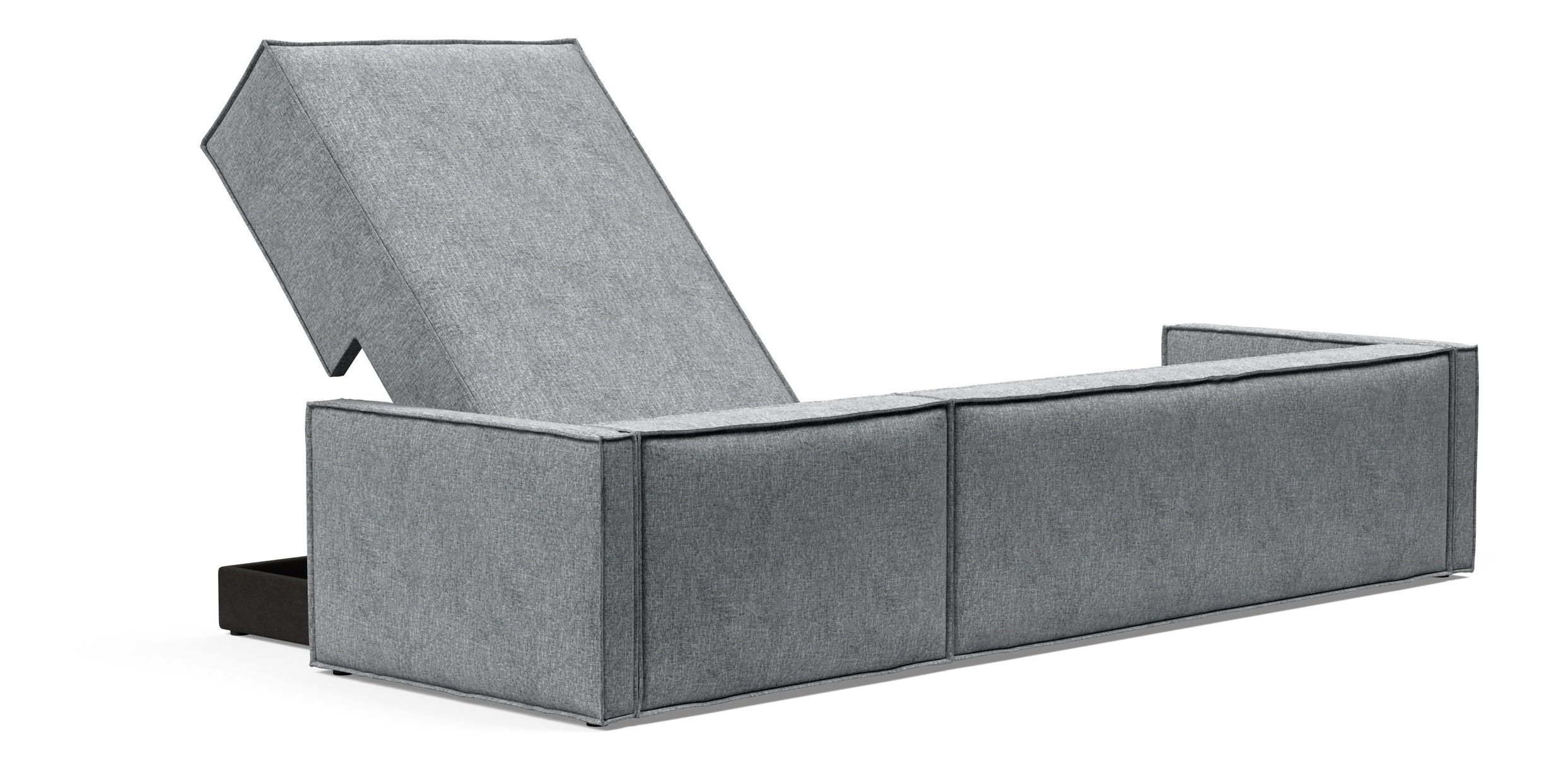 Newilla Polyester Fabric/Steel Reversible Storage Sleeper Sectional w/Slim Arm Rests